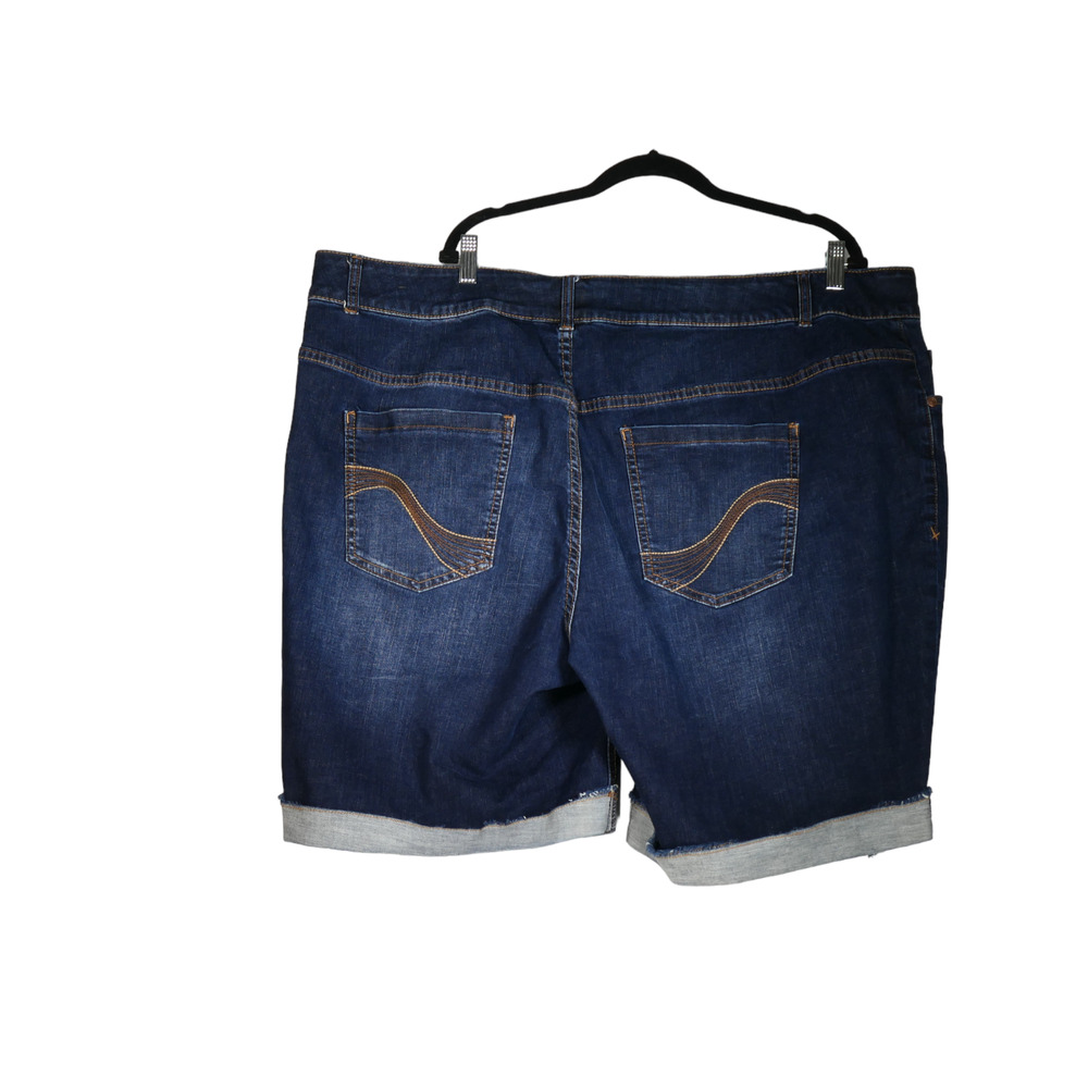Lane Bryant Denim Shorts Womens Size 28 Blue Bermuda Genius Fit Stretch Pockets - Picture 8 of 9